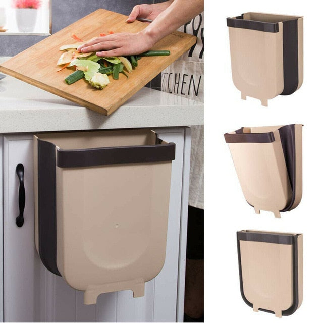 Cubo Zafacón Plegable Colgante para Cocina